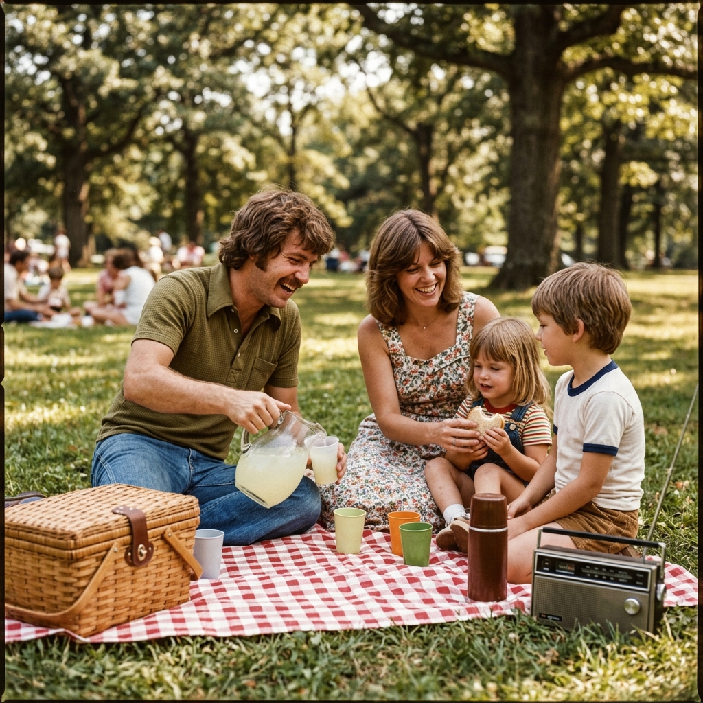 1974 Family Picnic vintage memory